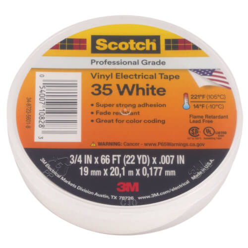 Scotch 35 Vinyl Electrical Tape (White)