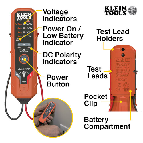 Main product image of Electronic AC/DC Voltage Tester (12 to 240V AC, 1.5 to 24V DC)