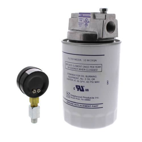 Main product image of Complete Spin-on Filter w/ Bracket Kit, Bleeder Fitting, and FLi Gauge (Epoxy Inside, 10 Micron)