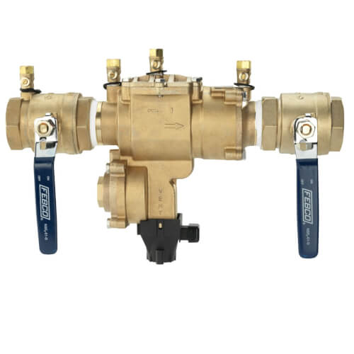 Main product image of 1-1/2" 860-QT-RP-FS Reduced Pressure Zone Assembly w/ 1/4-Turn Shutoff Valves & Flood Sensor