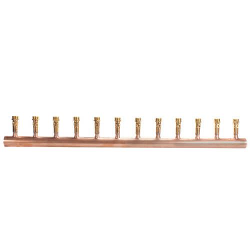 Main product image of 2" x 4" Copper Manifold with R25 Ball Valve, 12 outlet
