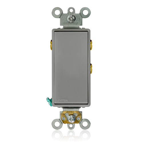 Main product image of 15A 120/277V Decora Plus Rocker Double-Throw Ctr-OFF Maintained Contact AC Quiet Switch (Gray)