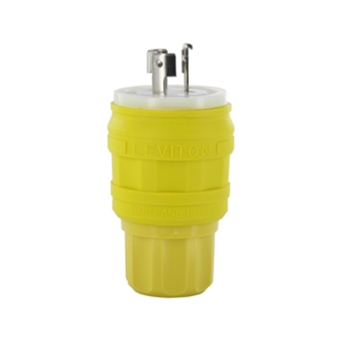 Main product image of 20A-250V/ 10A-600V, Non-NEMA, 3P, 3W, Plug, Locking Blade, Grounding, Wetguard (Yellow)