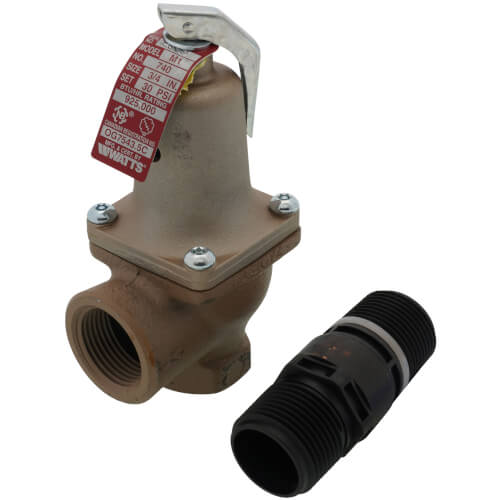 Main product image of 3/4" x 1" Boiler Pressure Relief Valve w/ Flood Sensor Connectivity (30 psi)