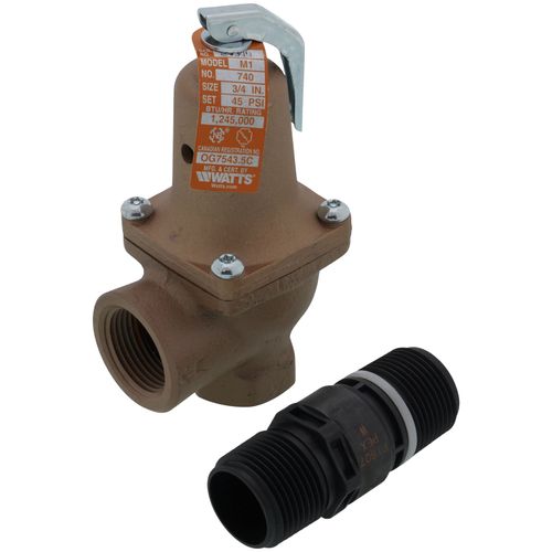 Main product image of 3/4" x 1" Boiler Pressure Relief Valve w/ Flood Sensor Connectivity (45 psi)