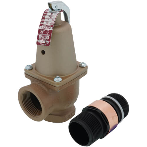 Main product image of 1" x 1-1/4" Boiler Pressure Relief Valve w/ Flood Sensor Connectivity (30 psi)