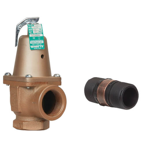 Main product image of 1" x 1-1/4" Boiler Pressure Relief Valve w/ Flood Sensor Connectivity (45 psi)