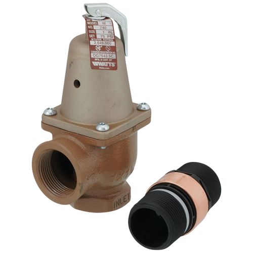 Main product image of 1" x 1-1/4" Boiler Pressure Relief Valve w/ Flood Sensor Connectivity (75 psi)