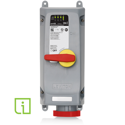Main product image of 60A 480V 3PH, 3P 4W IEC 60309-1 & 60309-2 Pin & Sleeve Interlock w/ Local Monitoring (Red)
