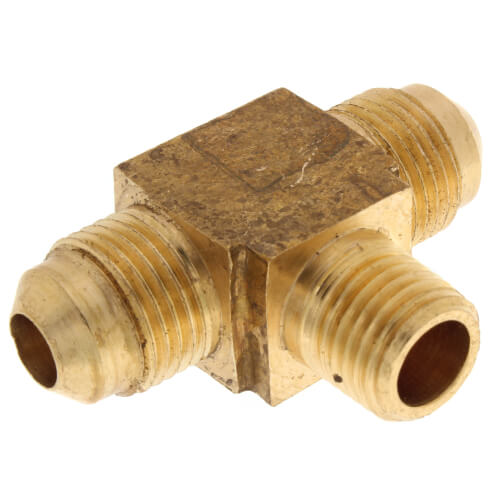 Main product image of (45-64) 3/8" Flare x 1/4" MIP Brass Branch Tee