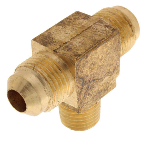 Main product image of (45-64) 3/8" Flare x 1/4" MIP Brass Branch Tee