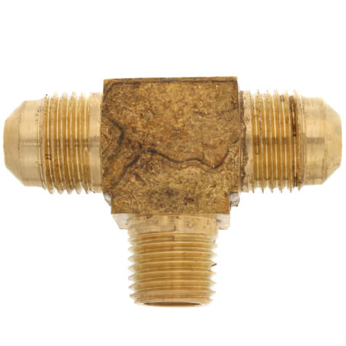Main product image of (45-64) 3/8" Flare x 1/4" MIP Brass Branch Tee
