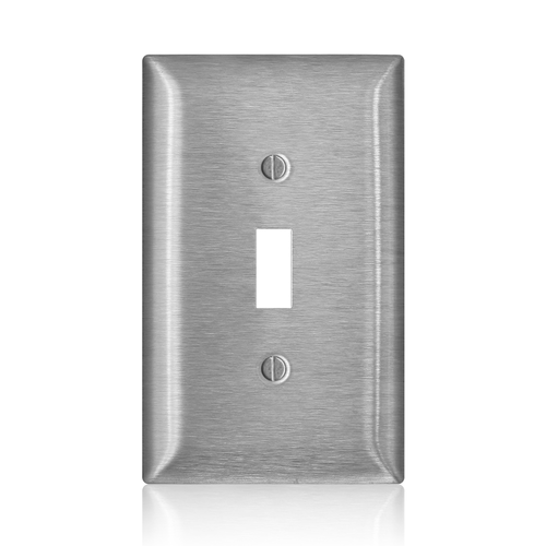Main product image of 1-Gang Toggle Wallplate, Midway Size, Non-magnetic Stainless Steel, C-series