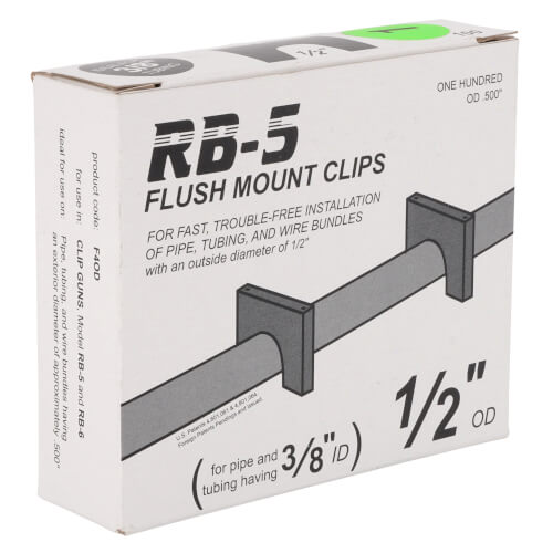 Box of 100 Flush Mount Clips for 3/8" PEX
