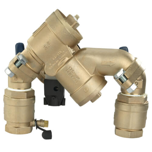 Main product image of 1-1/2" LF825YA-QT-RP-FS Lead Free Angled Quarter Turn Reduced Pressure Zone Assembly w/ Flood Sensor Connectivity