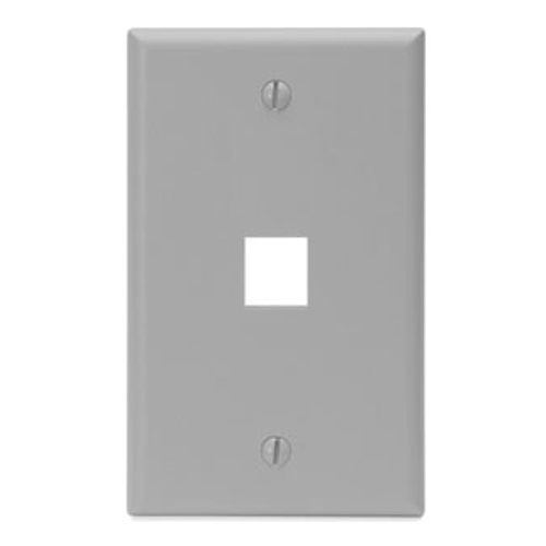 Main product image of Single-Gang Quickport, Wallplate, 1-port (Gray)