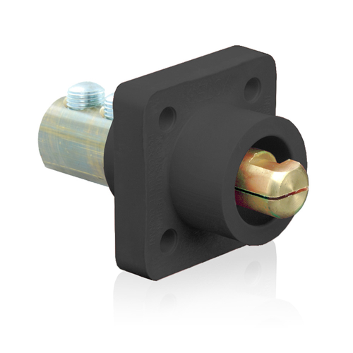 Main product image of 18 Series Cam-Type Male Panel Mount Receptacle, 90-Degree, 2/0 4/0 AWG, 400A Max (Black)