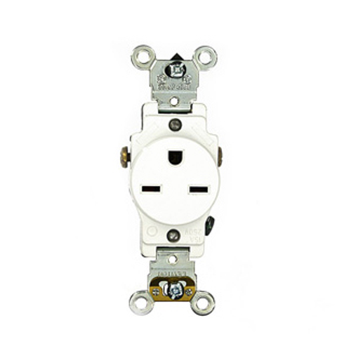 Main product image of 15A Single Receptacle/outlet, Self-grounding, Side Wired (White)