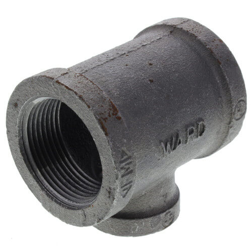 1-1/4" x 1-1/4" x 3/4" Black Tee