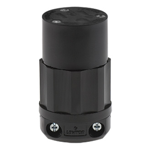 Main product image of 15A, 125V NEMA 5-15R, 2P, 3W, Industrial Straight Blade Connector, Grounding (Black)