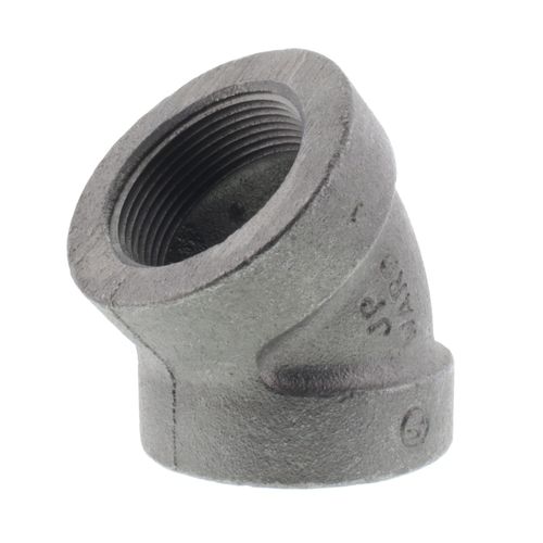 Main product image of 1-1/2" Black Cast Iron Steam 45° Elbow, Class 125