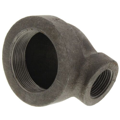 Main product image of 1-1/2" x 1" Black Cast Iron Steam 90° Elbow, Class 125
