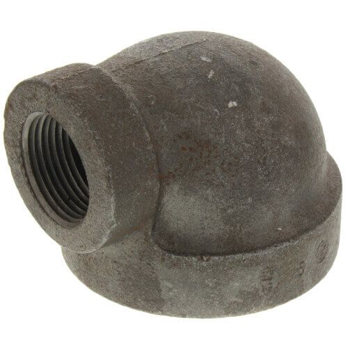 Main product image of 1-1/2" x 1" Black Cast Iron Steam 90° Elbow, Class 125