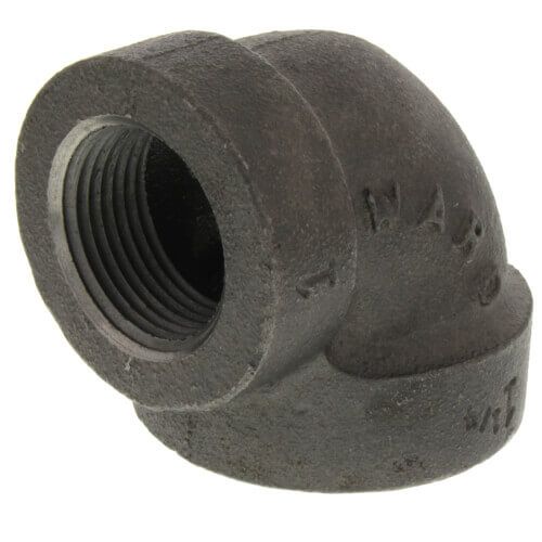 Main product image of 1/2" x 1/4" Black Cast Iron Steam 90° Elbow, Class 125