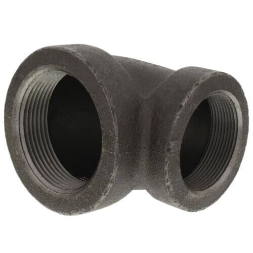 Main product image of 2-1/2" x 1" Black Cast Iron Steam 90° Elbow, Class 125