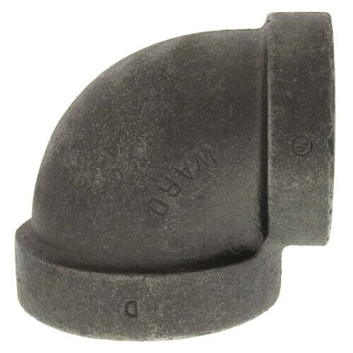 Main product image of 2-1/2" x 1" Black Cast Iron Steam 90° Elbow, Class 125