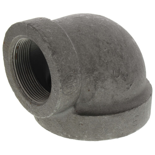 3" x 2" Black Cast Iron Steam 90° Elbow