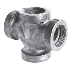 1-1/2" Black Cast Iron Drainage Double 90° Wye