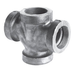 2" Black Cast Iron Drainage Double 90° Wye