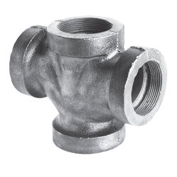 2" x 1-1/2" Black Cast Iron Drainage Double 90° Wye
