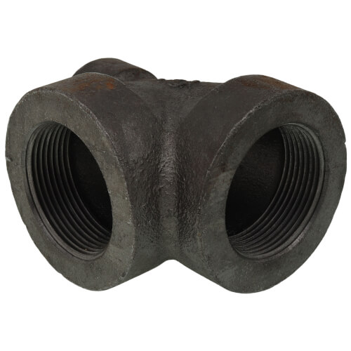 1-1/2" x 3/4" x 1-1/2" Black Cast Iron Reducing Tee