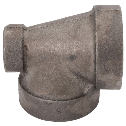 1-1/4" x 1/2" x 1-1/4" Black Cast Iron Steam Tee