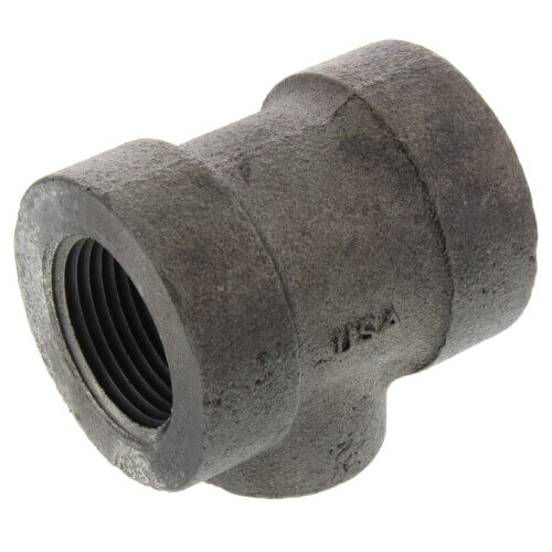1/2" x 1/2" x 1/4" Black Cast Iron Steam Reducing Tee