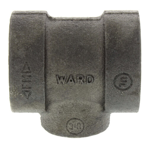 1/2" x 1/2" x 1/4" Black Cast Iron Steam Reducing Tee