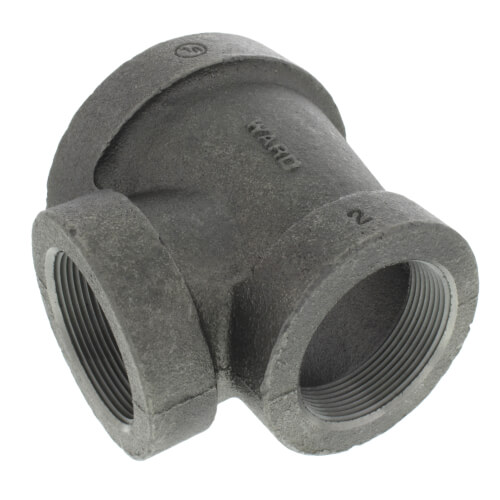 3" x 2" x 2" Black Cast Iron Steam Tee