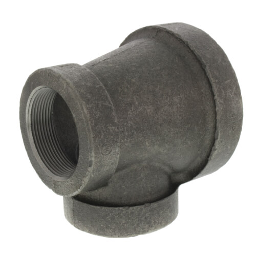 3" x 2" x 2" Black Cast Iron Steam Tee