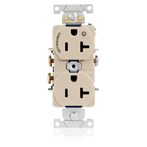 Main product image of Duplex Receptacle, Heavy-Duty Split-Circuit, 20A 125V NEMA 5-20R, 2P 3W (Light Almond)