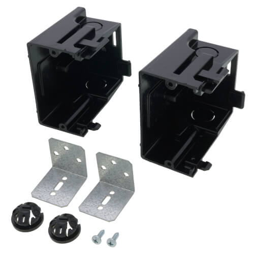 Main product image of 2-Gang Gangable Plastic Box w/ Brackets for New Construction (Black)