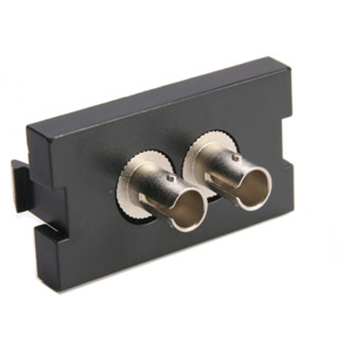 Main product image of Duplex ST Fiber Adapter MOS Module, Phosphor Bronze Sleeve, 1 Unit High (Black)