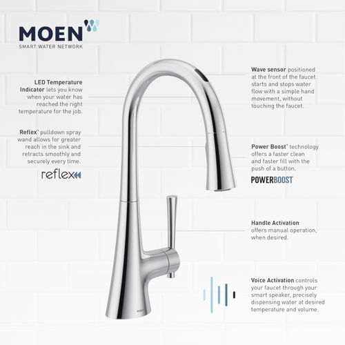 Main product image of Kurv Smart Pulldown Touchless Kitchen Faucet (Chrome), 9126EVC