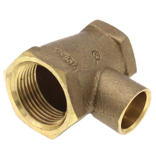 Main product image of 1/2" X 3/4" X 1/2" FxFxC Cast Brass Tee (Lead Free)