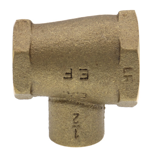 Main product image of 1/2" X 3/4" X 1/2" FxFxC Cast Brass Tee (Lead Free)