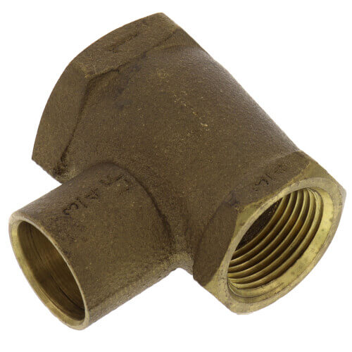 Main product image of 1-1/4"X 3/4" X 1" FxFxC Cast Brass Tee (Lead Free)