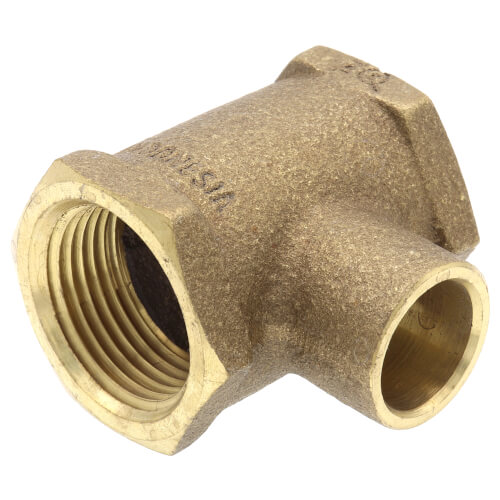 Main product image of 3/4" X 3/4" X 1/2" FxFxC Cast Brass Tee (Lead Free)