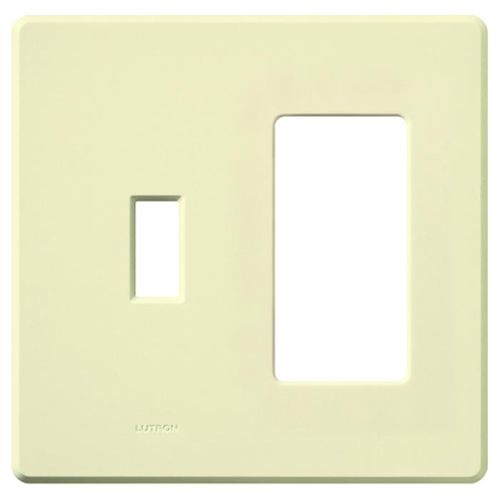 Main product image of Fassada 2-Gang  1 Traditional/1 Designer Wall Plate (Almond)