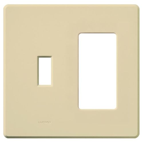 Main product image of Fassada 2-Gang  1 Traditional/1 Designer Wall Plate (Ivory)